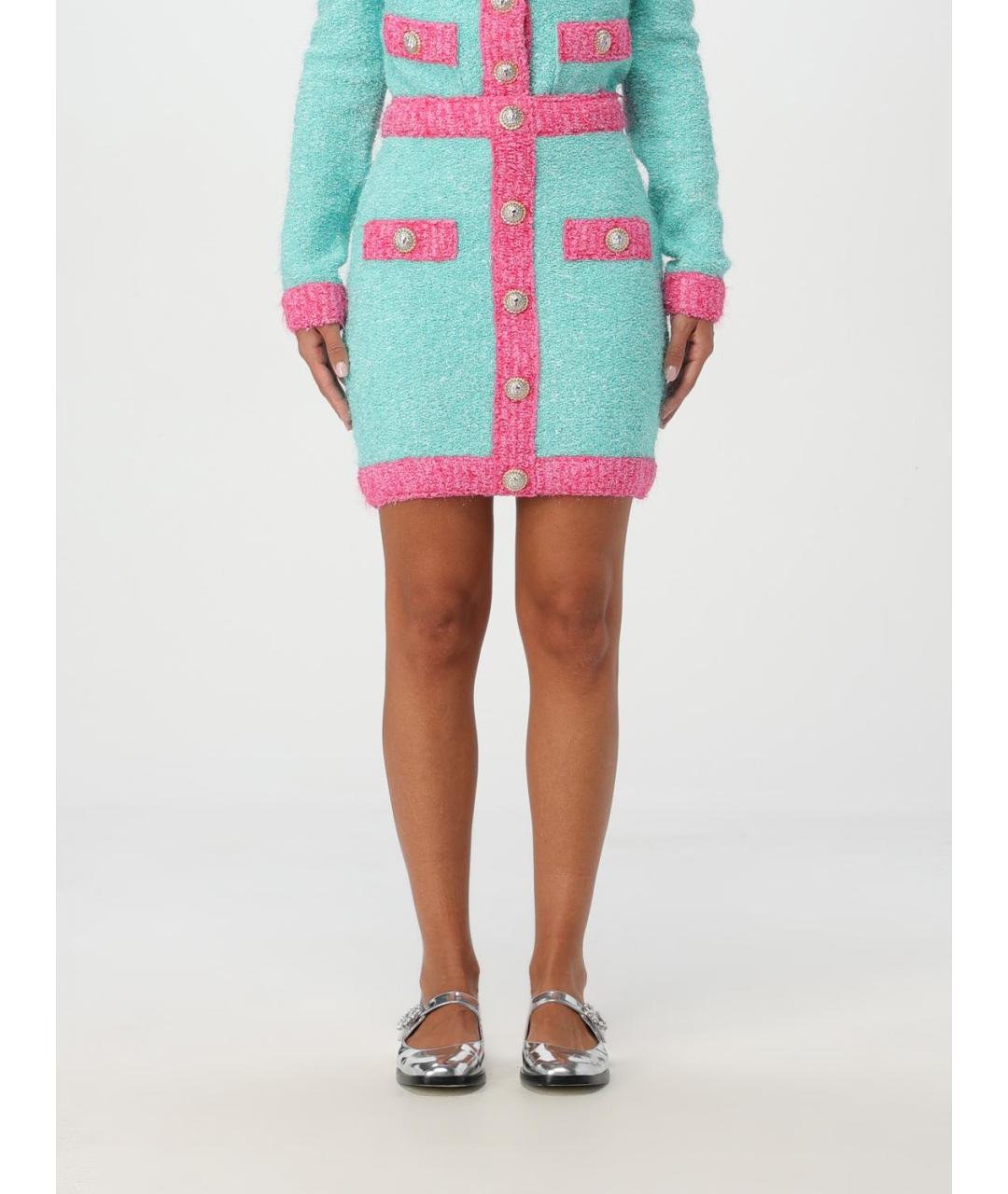 BALMAIN Мульти хлопковая юбка мини, фото 2