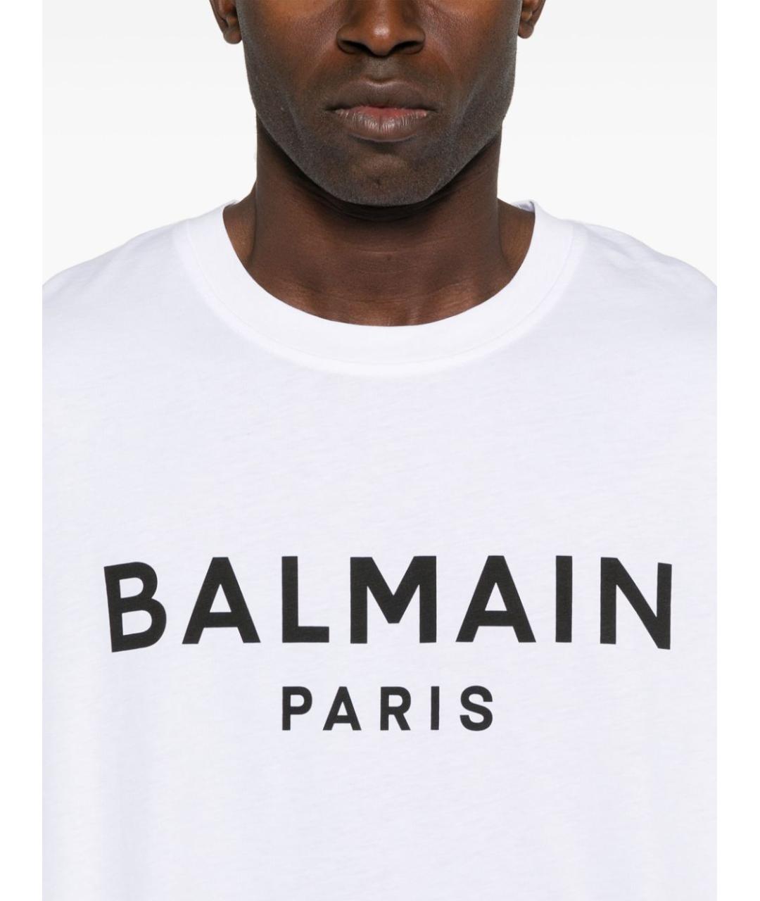 BALMAIN Белая хлопковая футболка, фото 2