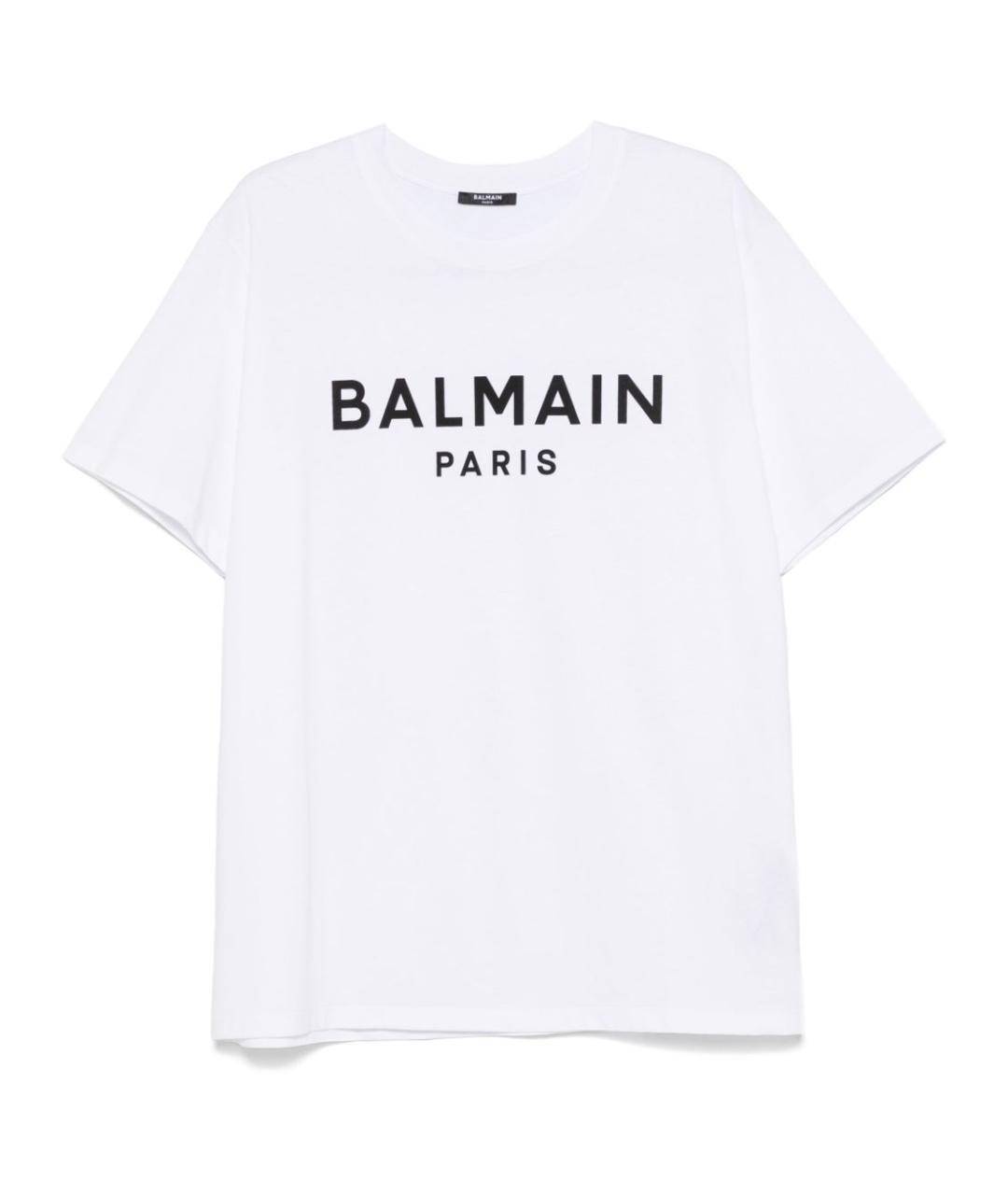 BALMAIN Белая хлопковая футболка, фото 1