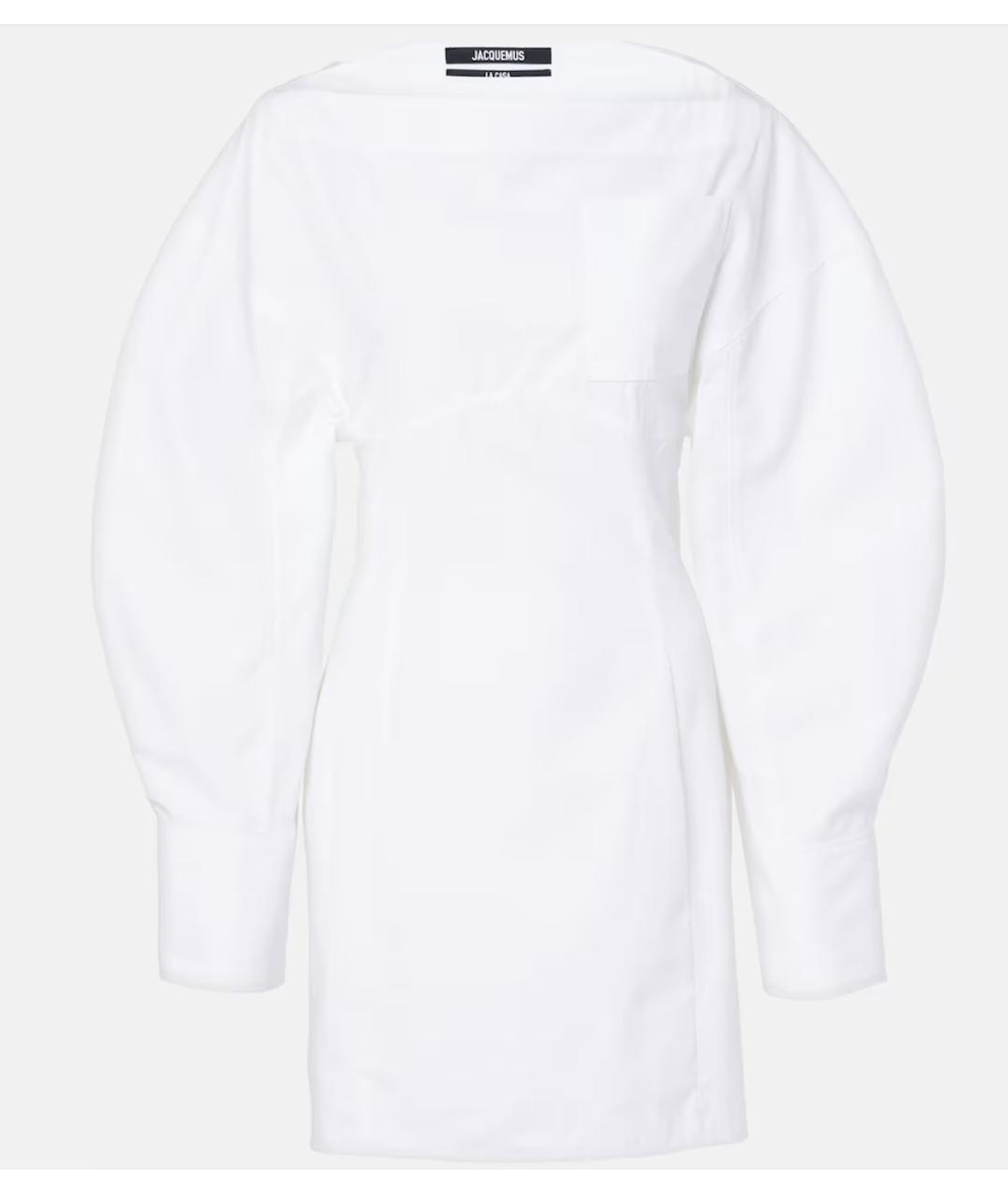 JACQUEMUS Белое хлопковое повседневное платье, фото 7