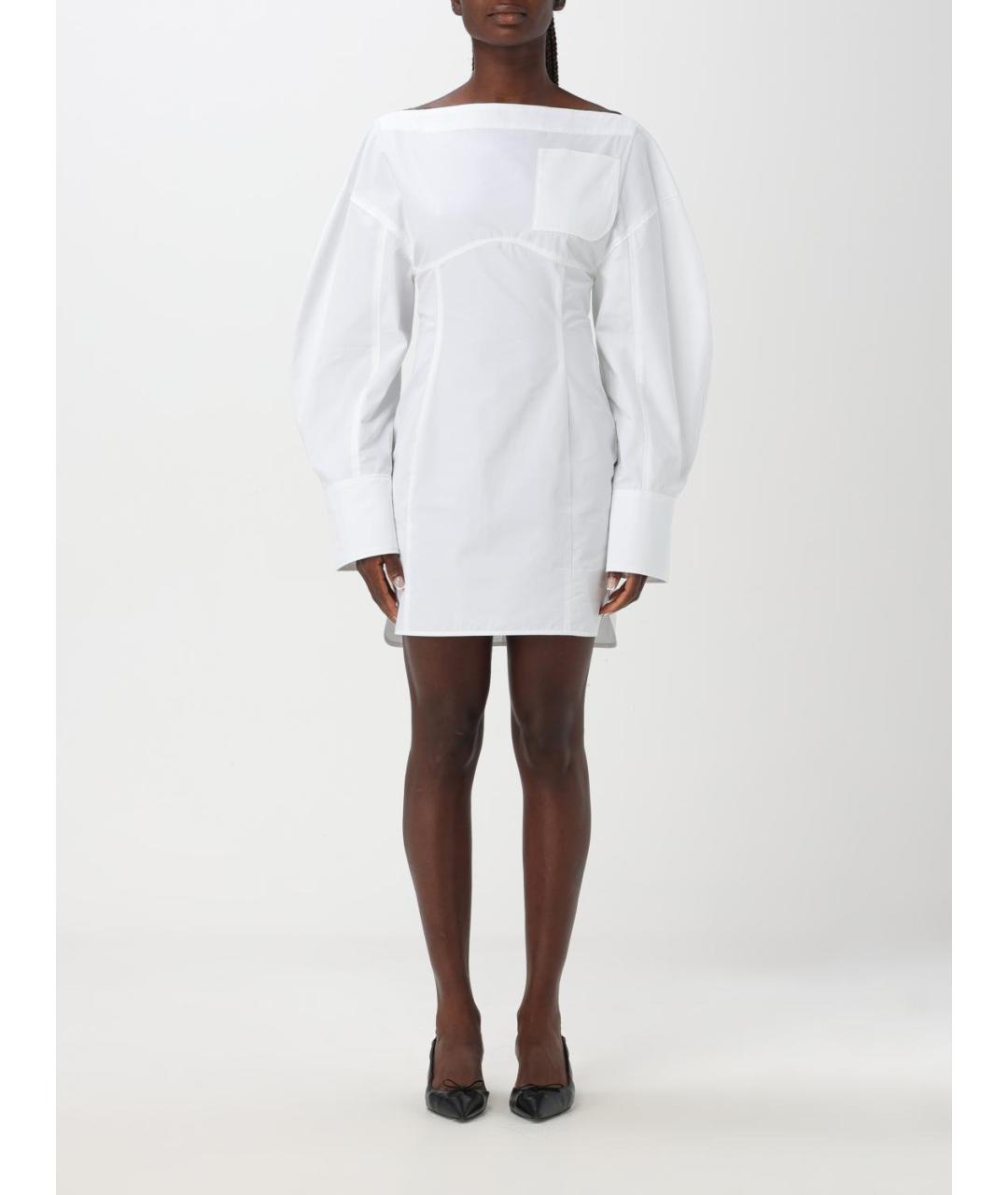 JACQUEMUS Белое хлопковое повседневное платье, фото 2