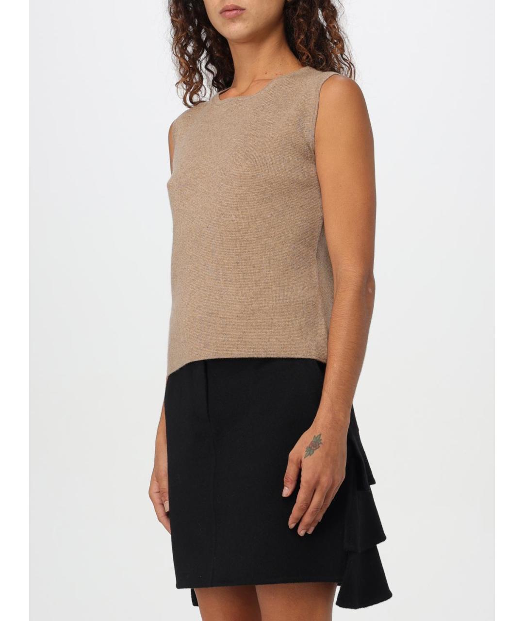 MAX MARA Бежевая шерстяная майка, фото 4