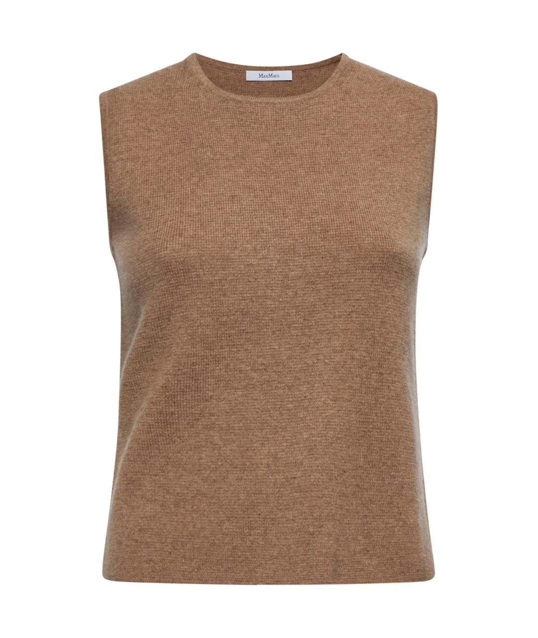 MAX MARA Бежевая шерстяная майка, фото 1
