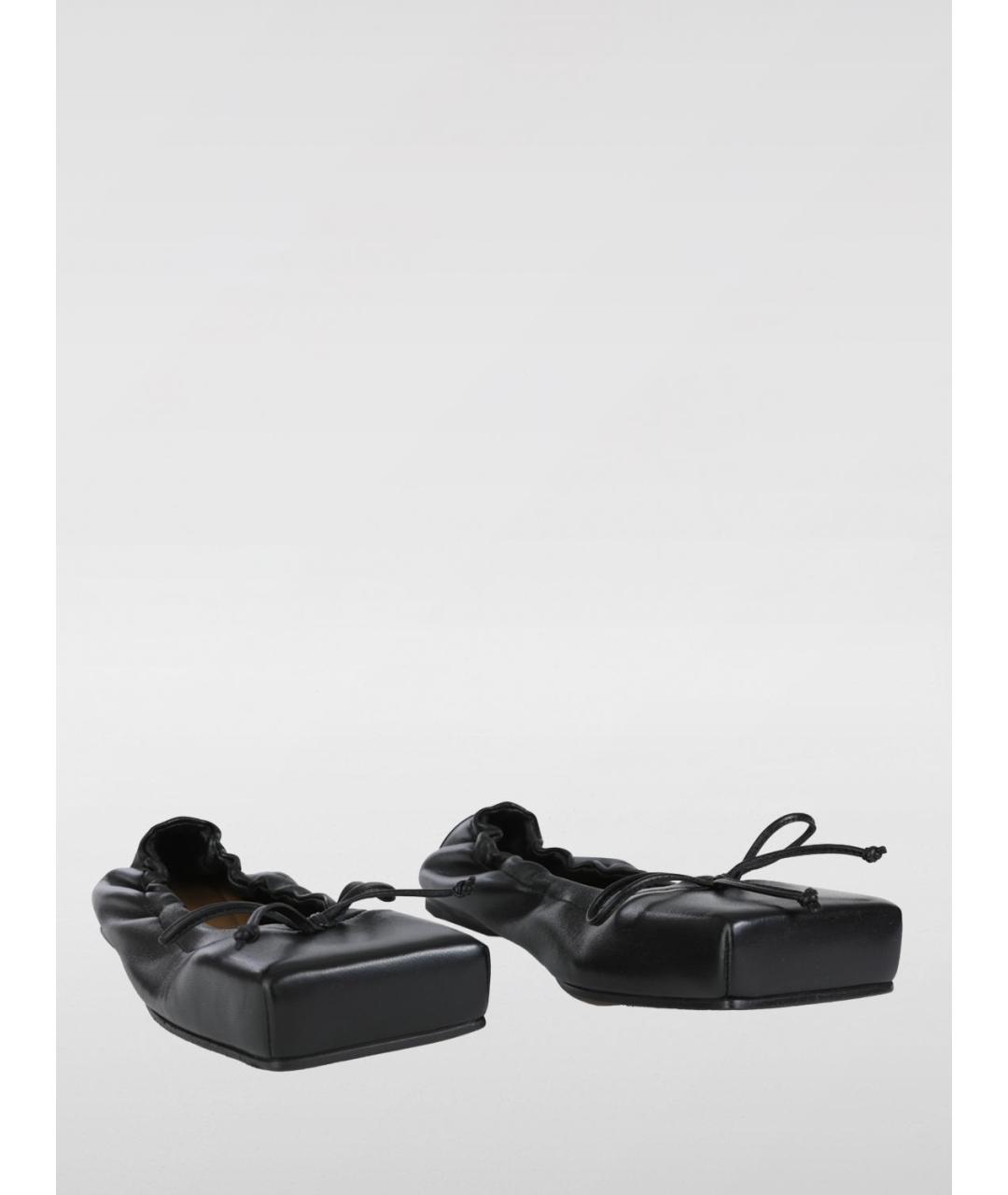JACQUEMUS Черные кожаные балетки, фото 2