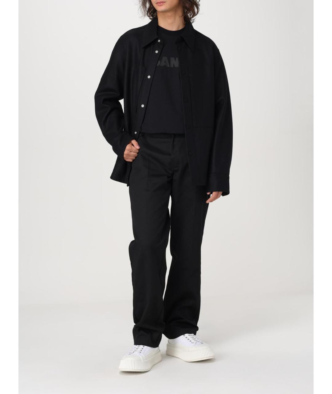 JIL SANDER Черная шерстяная кэжуал рубашка, фото 3