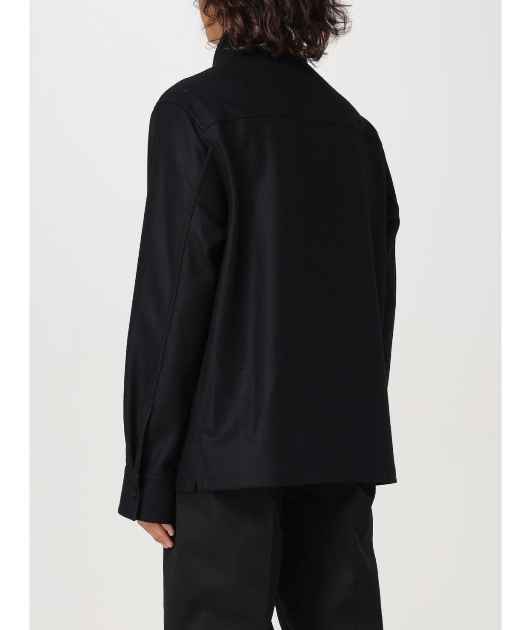 JIL SANDER Черная шерстяная кэжуал рубашка, фото 4