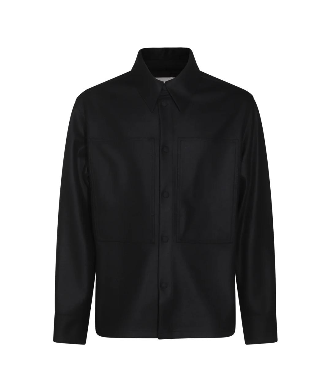 JIL SANDER Черная шерстяная кэжуал рубашка, фото 1