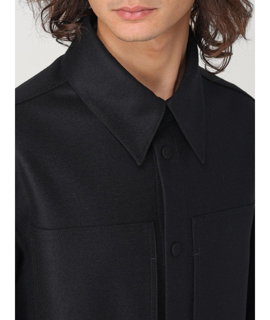 JIL SANDER Черная шерстяная кэжуал рубашка, фото 6