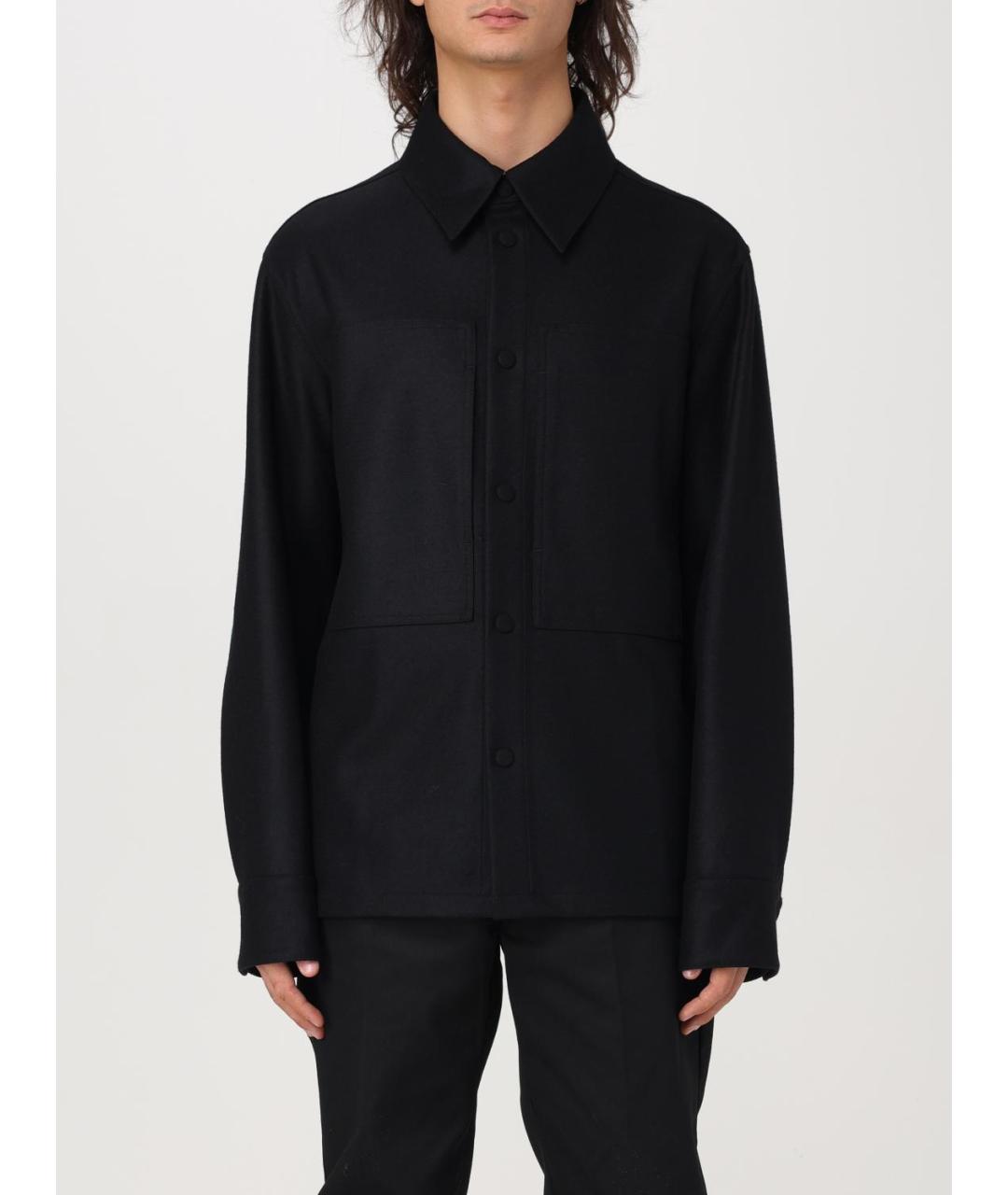JIL SANDER Черная шерстяная кэжуал рубашка, фото 2