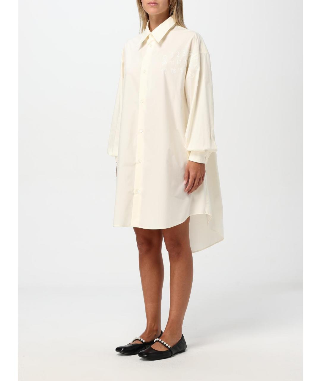 MAISON MARGIELA Бежевое хлопковое повседневное платье, фото 5