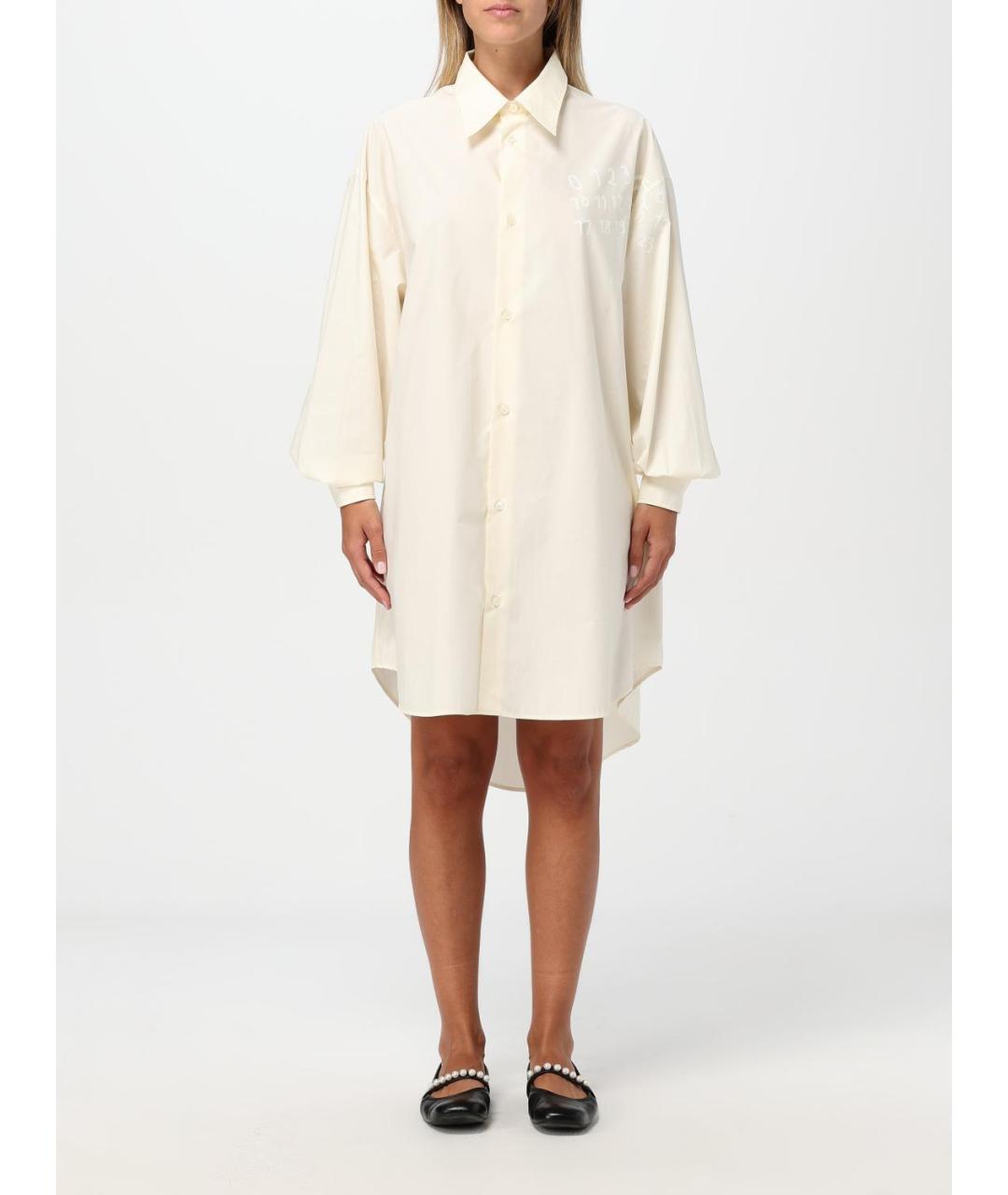 MAISON MARGIELA Бежевое хлопковое повседневное платье, фото 2