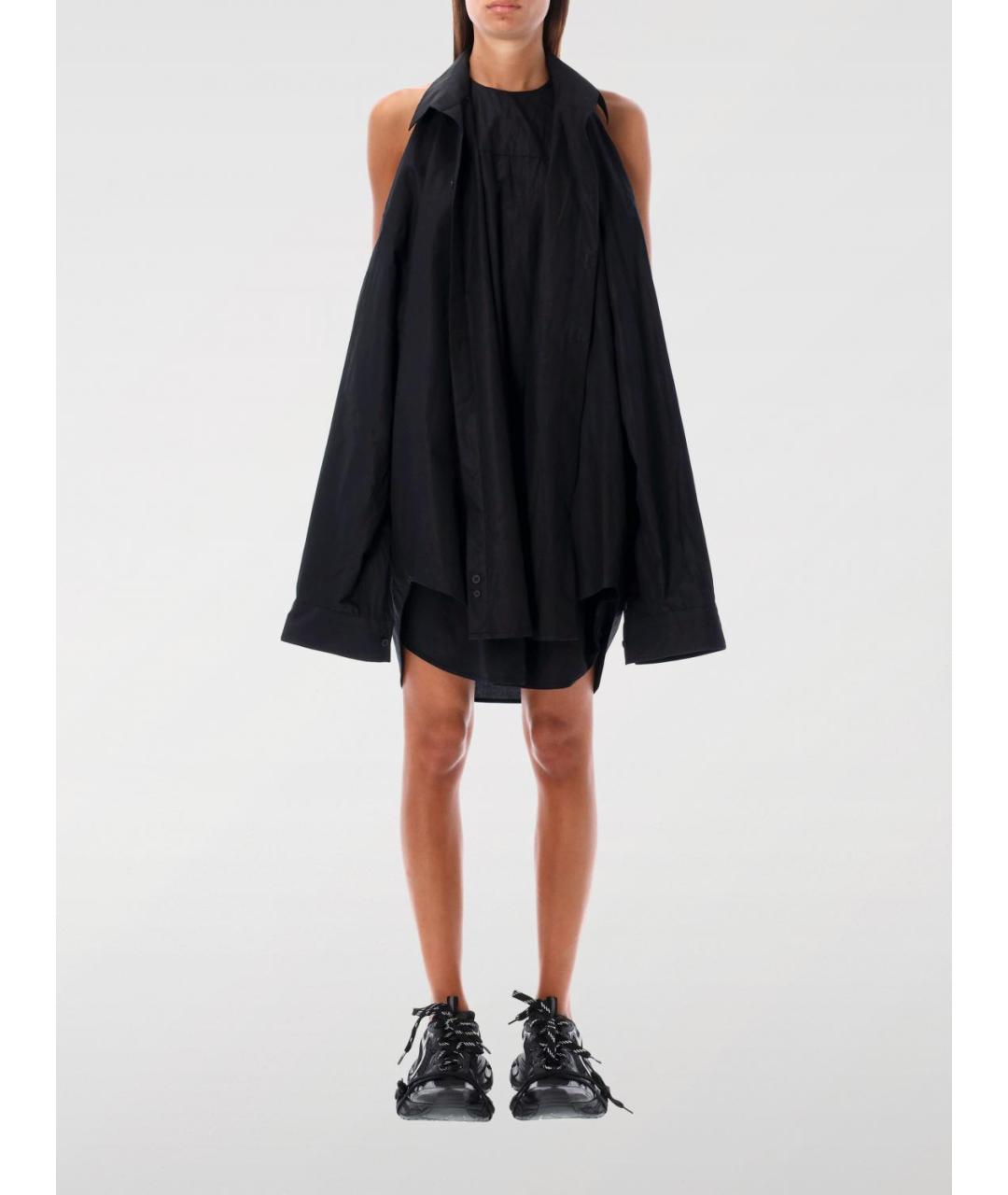 BALENCIAGA Черное хлопковое платье, фото 3