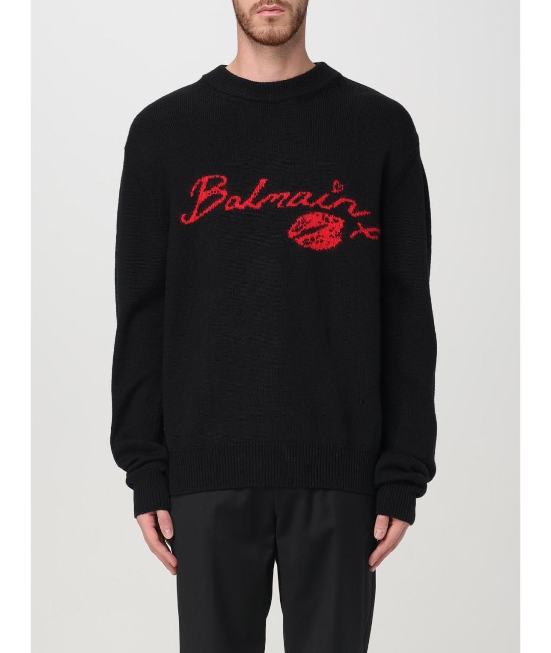 BALMAIN Черный шерстяной джемпер / свитер, фото 2
