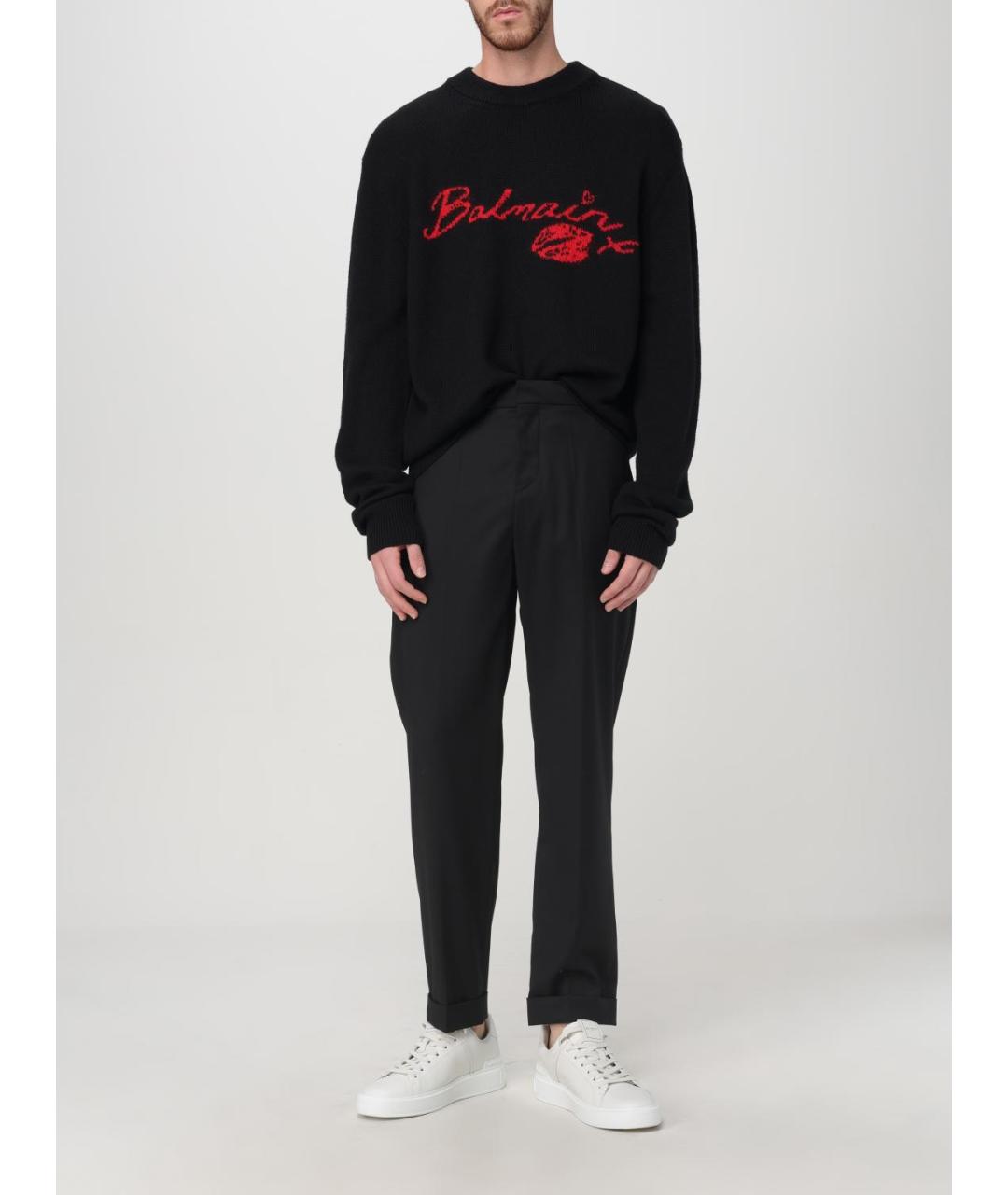 BALMAIN Черный шерстяной джемпер / свитер, фото 3