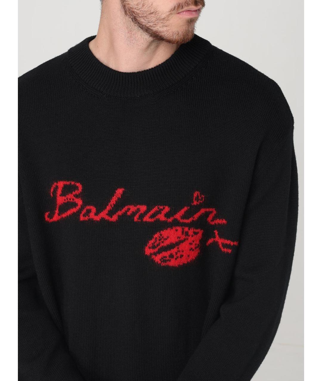 BALMAIN Черный шерстяной джемпер / свитер, фото 6