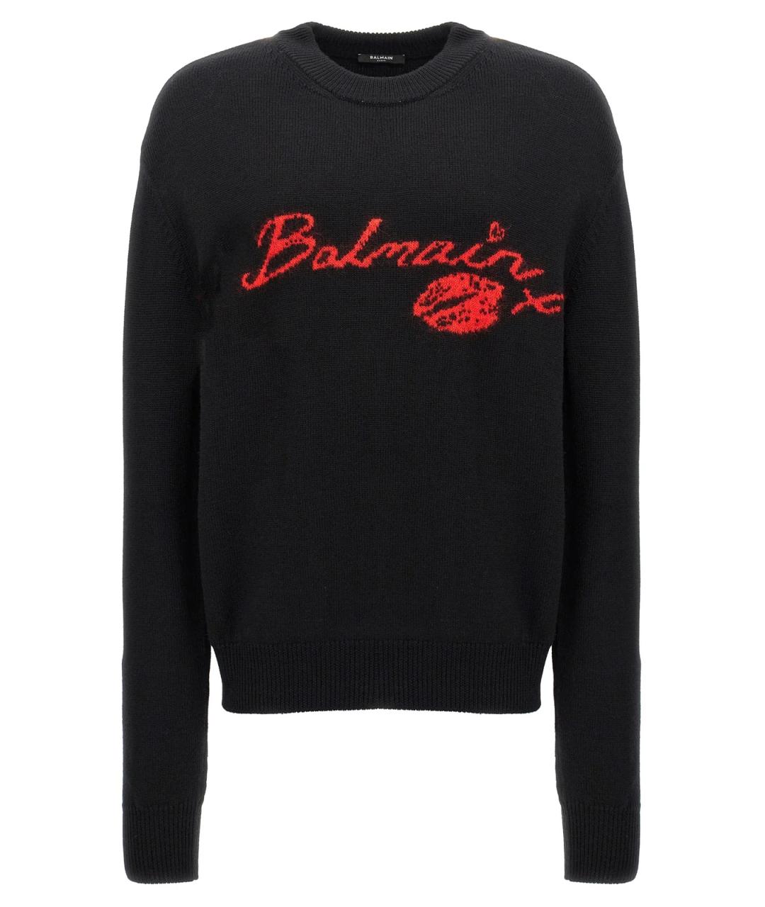BALMAIN Черный шерстяной джемпер / свитер, фото 1