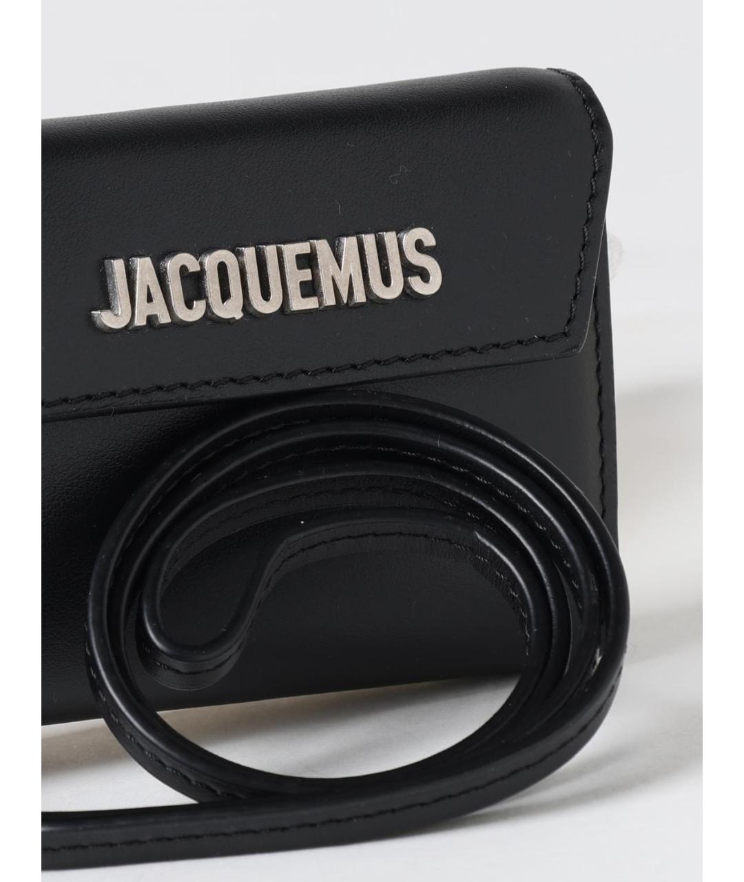 JACQUEMUS Черный кожаный кошелек, фото 4