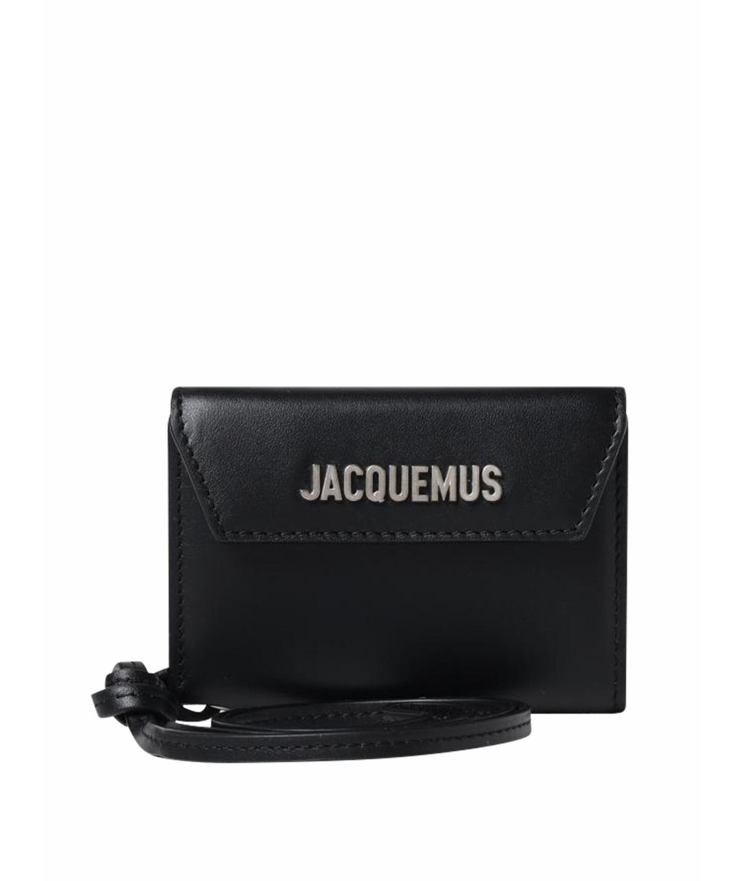 JACQUEMUS Черный кожаный кошелек, фото 1