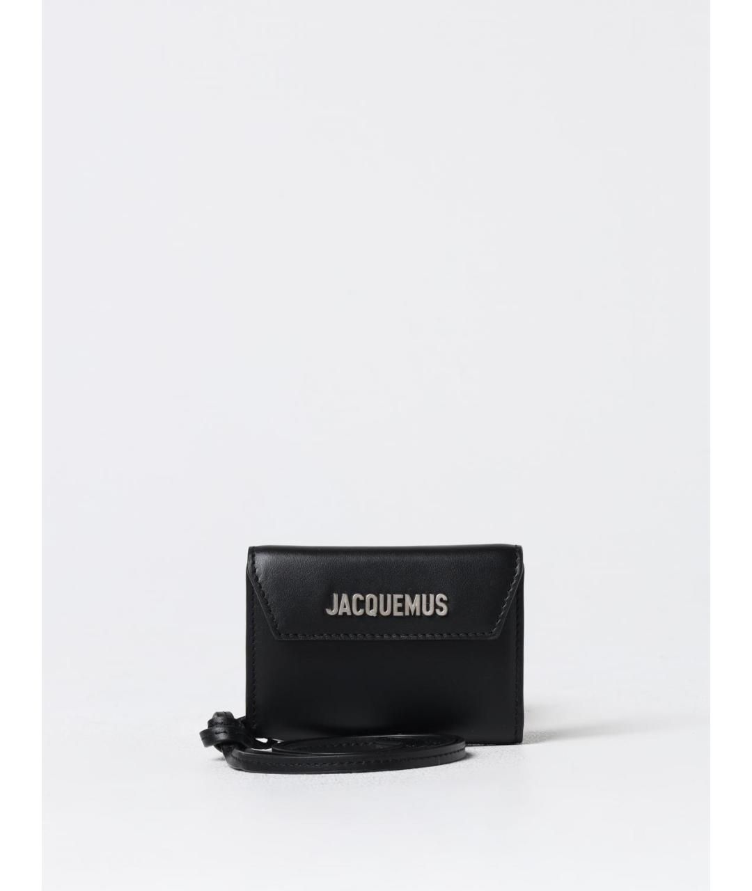 JACQUEMUS Черный кожаный кошелек, фото 6