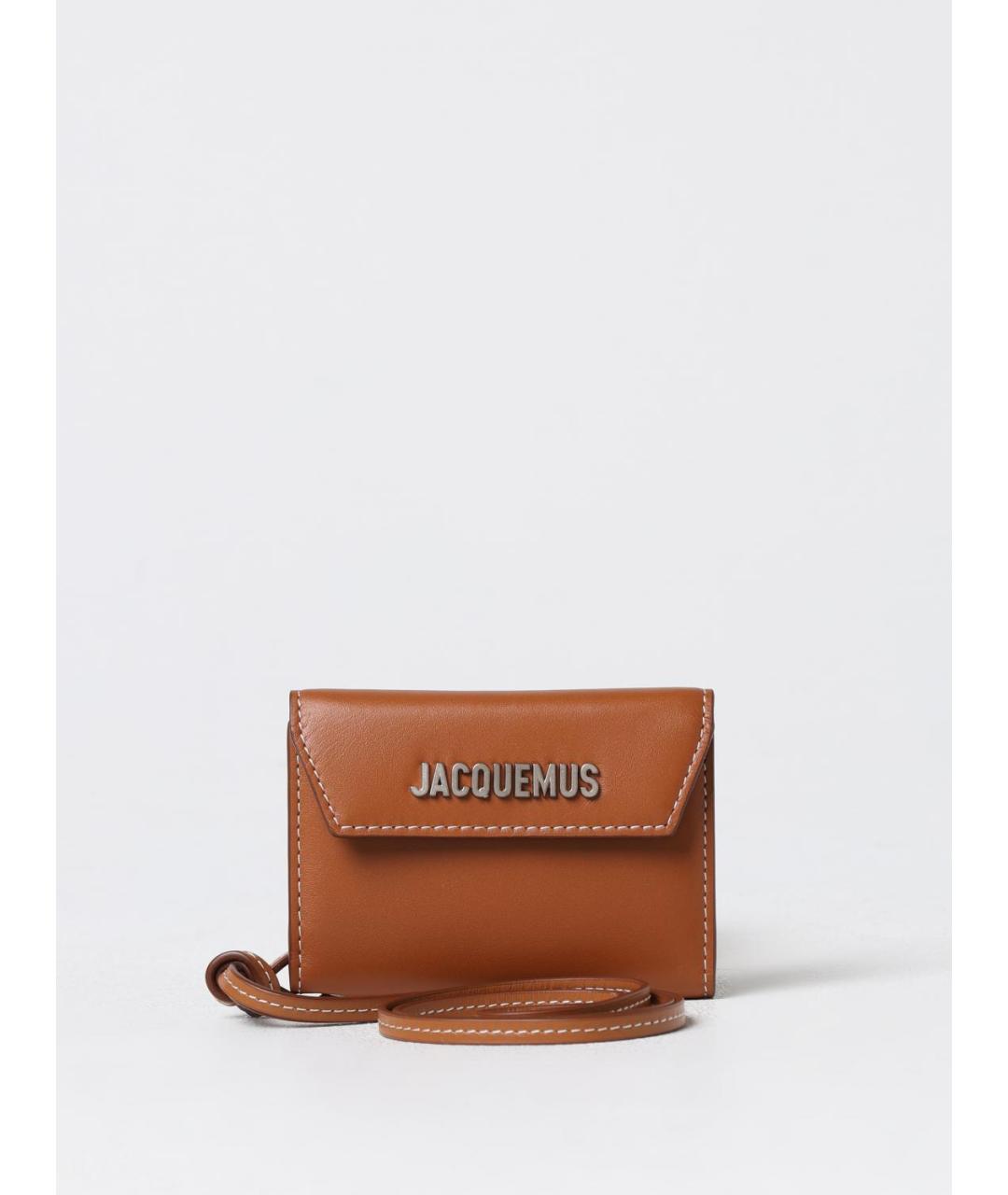 JACQUEMUS Коричневый кожаный кошелек, фото 6