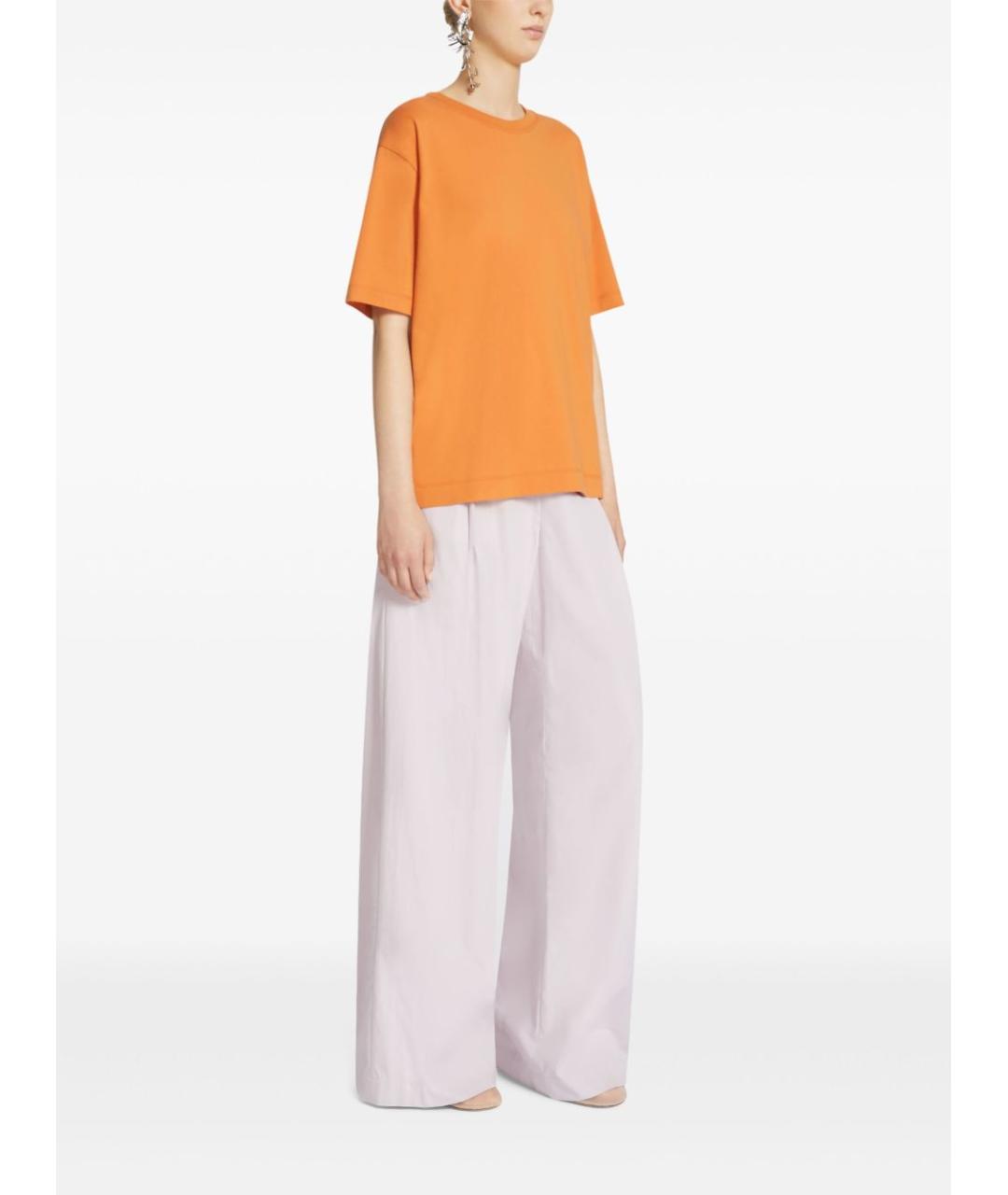 DRIES VAN NOTEN Розовые хлопковые прямые брюки, фото 4