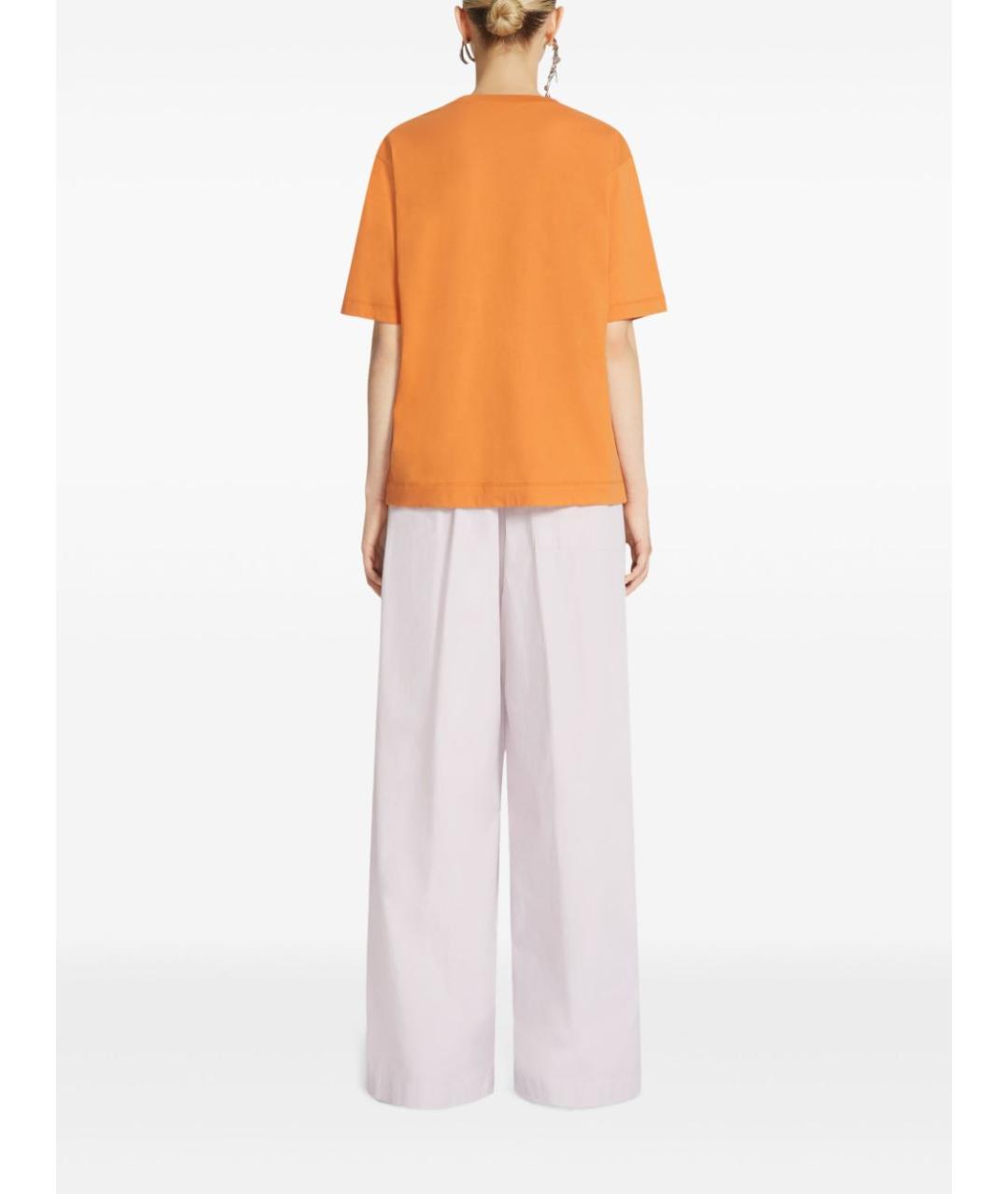 DRIES VAN NOTEN Розовые хлопковые прямые брюки, фото 2