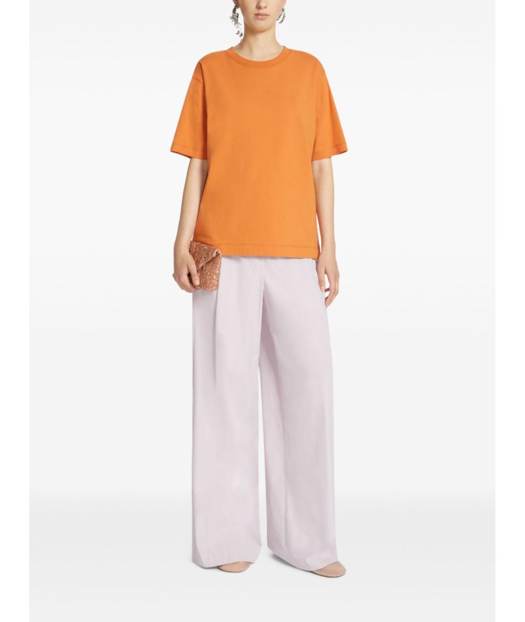 DRIES VAN NOTEN Розовые хлопковые прямые брюки, фото 3