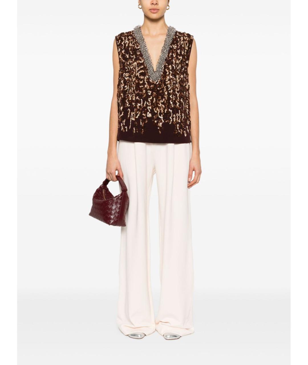DRIES VAN NOTEN Бежевые прямые брюки, фото 5
