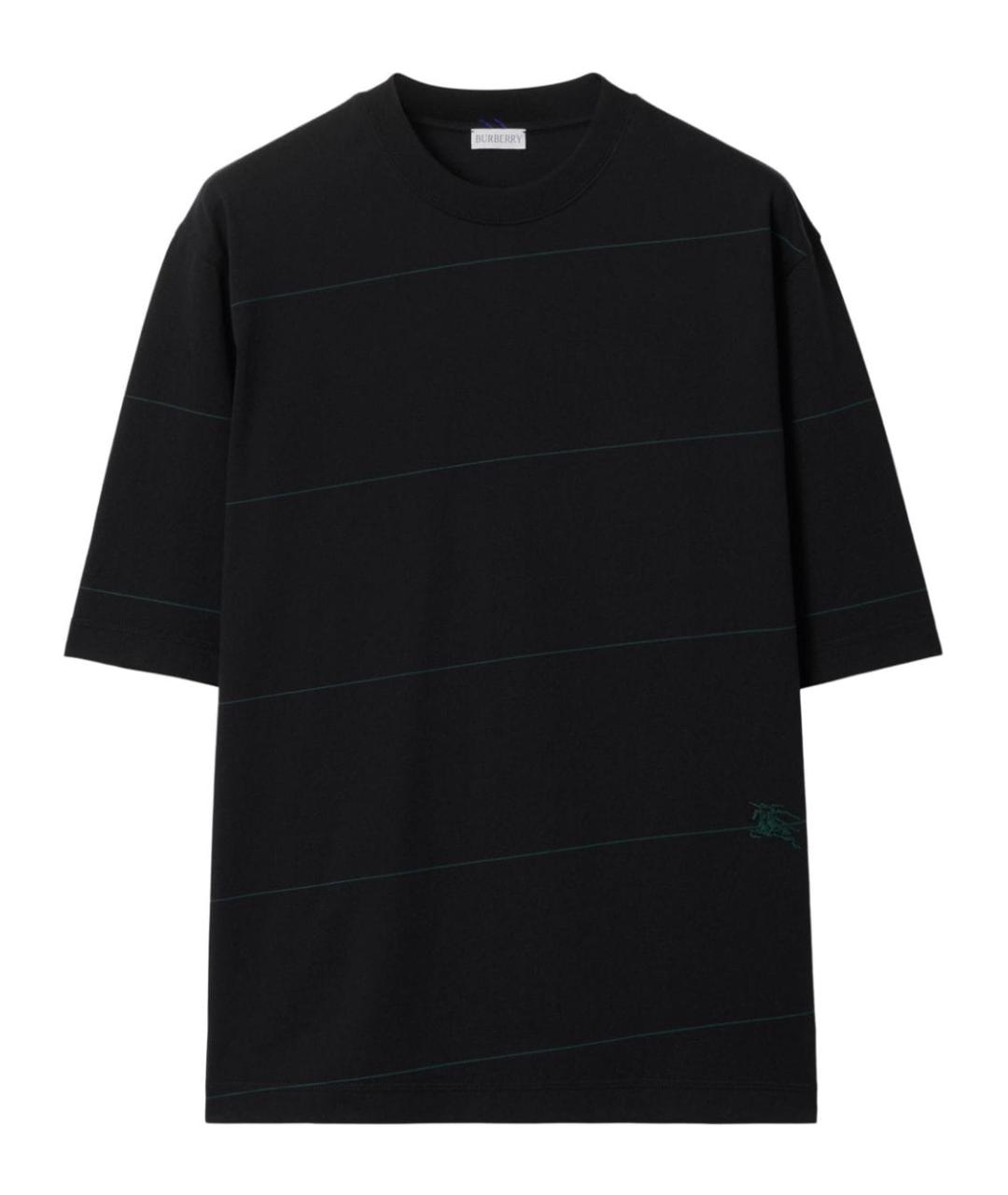 BURBERRY Черная хлопковая футболка, фото 1