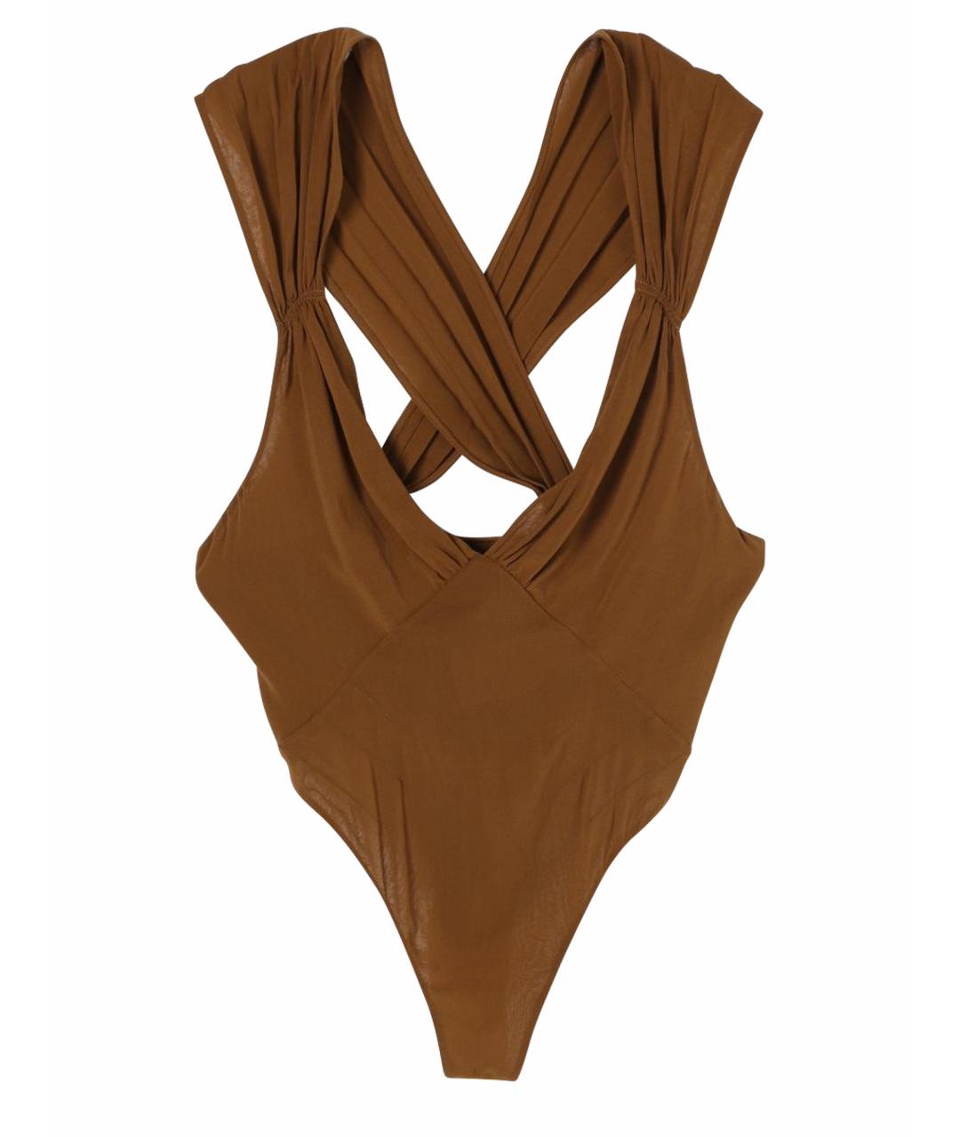 SAINT LAURENT Коричневое боди, фото 1