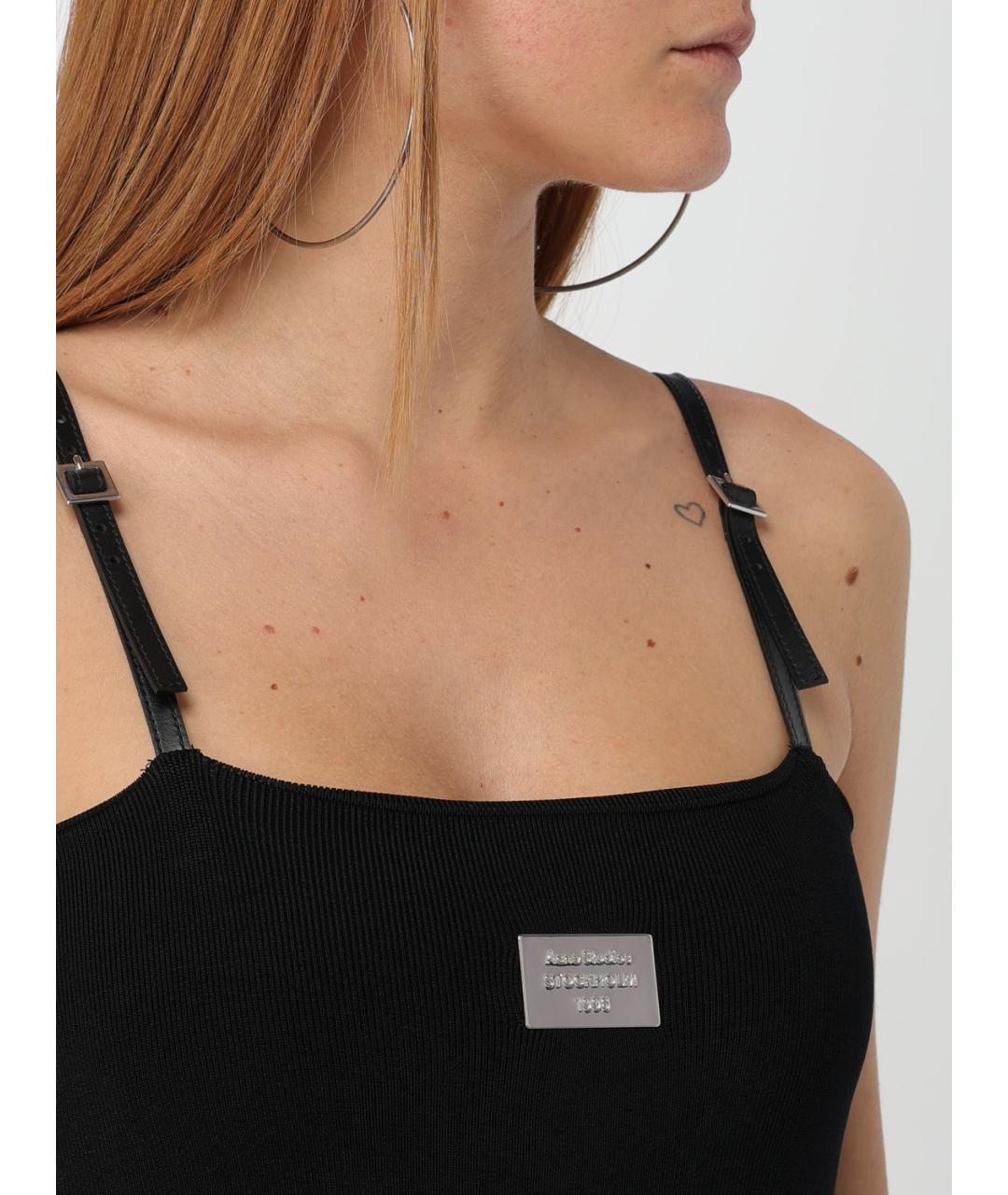 ACNE STUDIOS Черное вискозное повседневное платье, фото 6