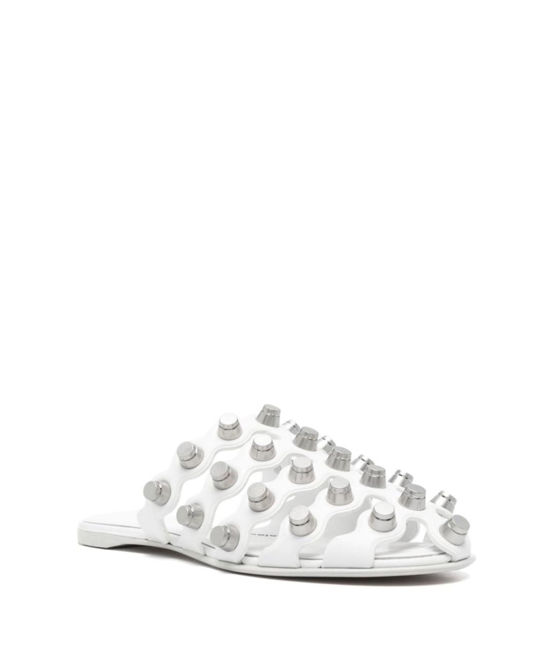 ALEXANDER WANG Белые кожаные босоножки, фото 4