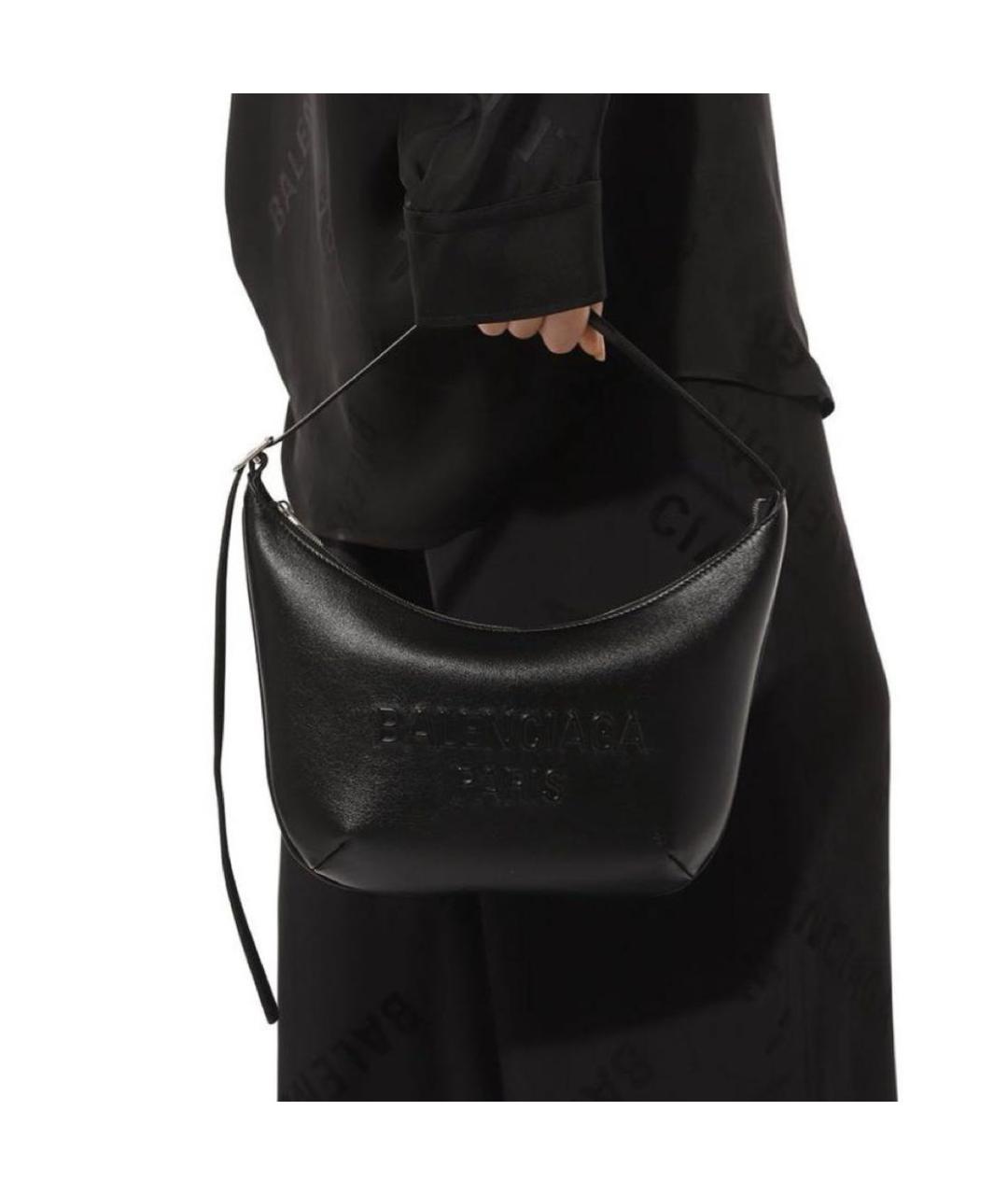 BALENCIAGA Черная кожаная сумка с короткими ручками, фото 4