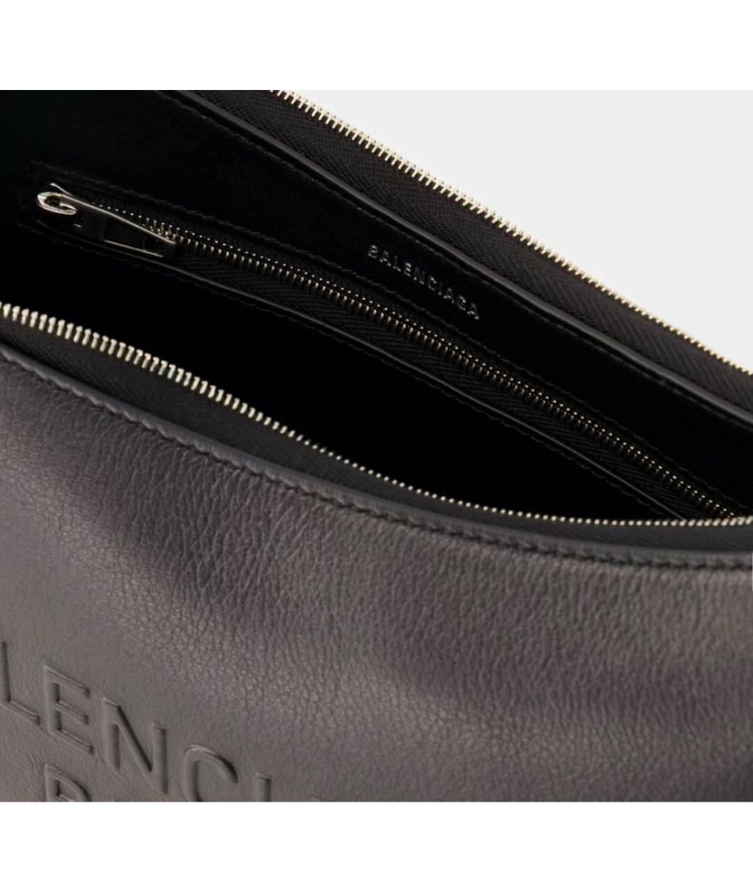 BALENCIAGA Черная кожаная сумка с короткими ручками, фото 5