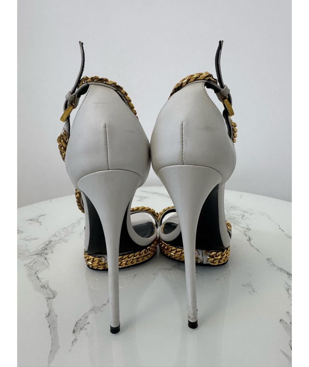 TOM FORD Белые кожаные босоножки, фото 4