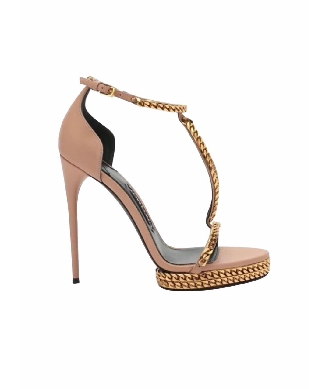 TOM FORD Белые кожаные босоножки, фото 1
