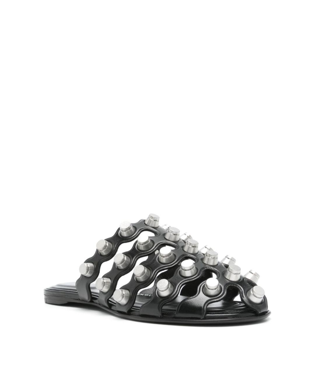 ALEXANDER WANG Черные кожаные босоножки, фото 4