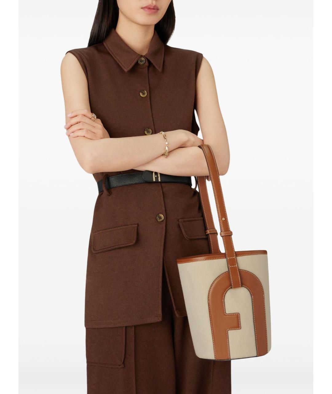 FURLA Бежевая сумка тоут, фото 3
