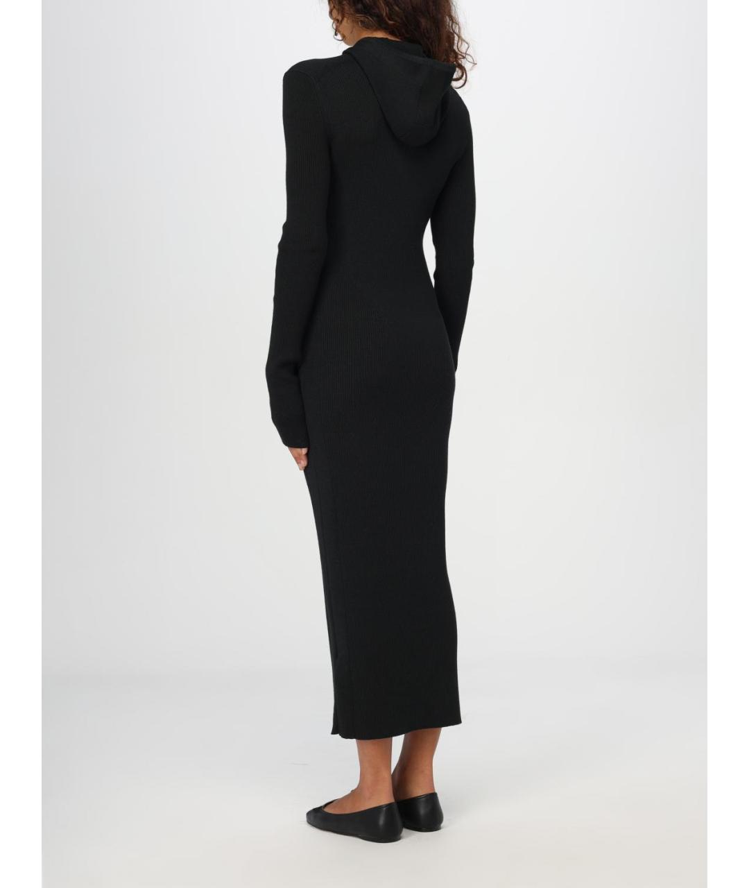 JIL SANDER Черное шерстяное повседневное платье, фото 3