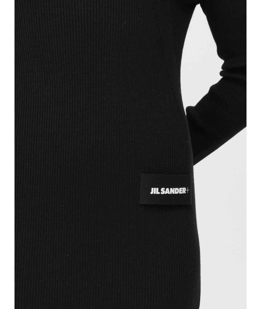 JIL SANDER Черное шерстяное повседневное платье, фото 5