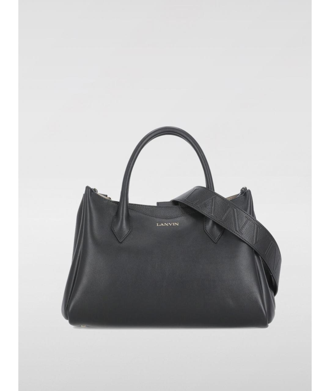LANVIN Черная кожаная сумка тоут, фото 7