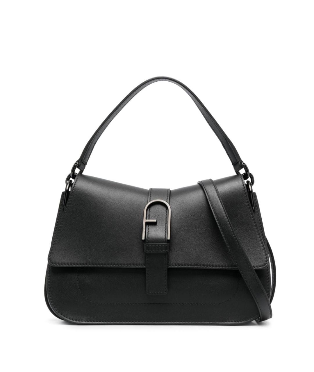 FURLA Черная кожаная сумка с короткими ручками, фото 1