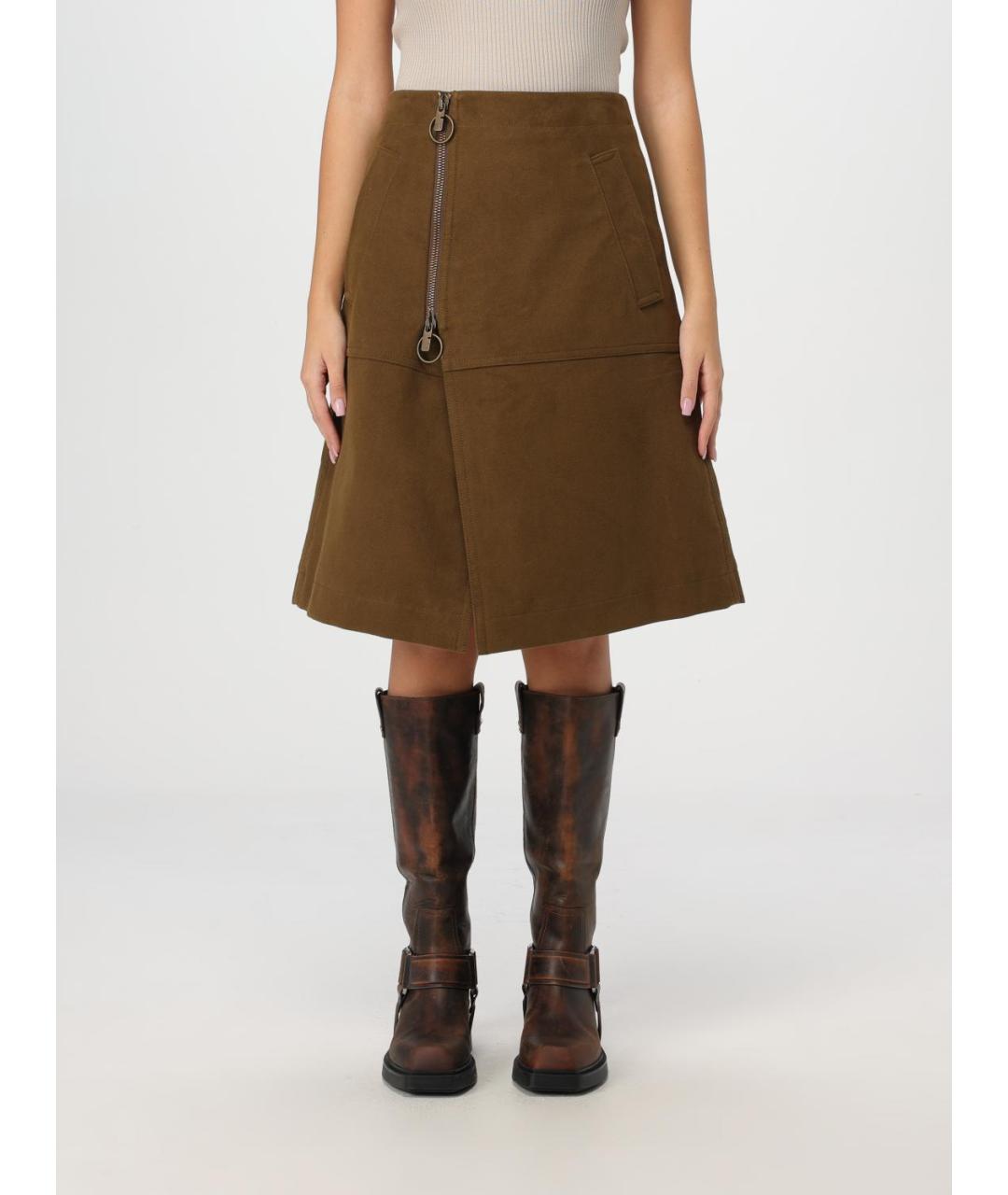 BURBERRY Коричневая юбка миди, фото 2