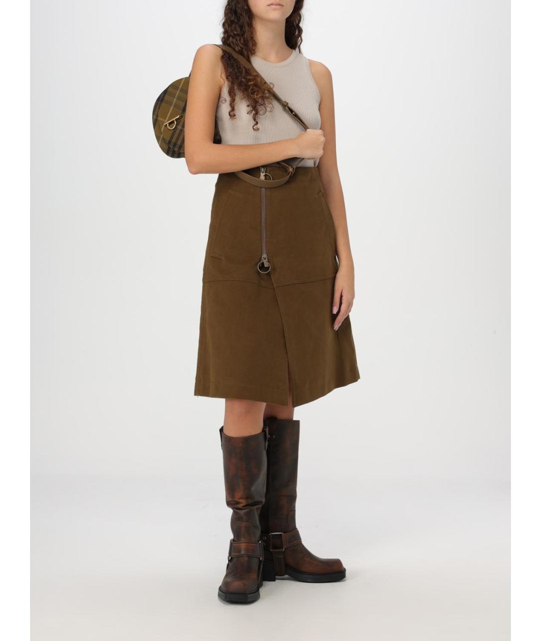 BURBERRY Коричневая юбка миди, фото 3