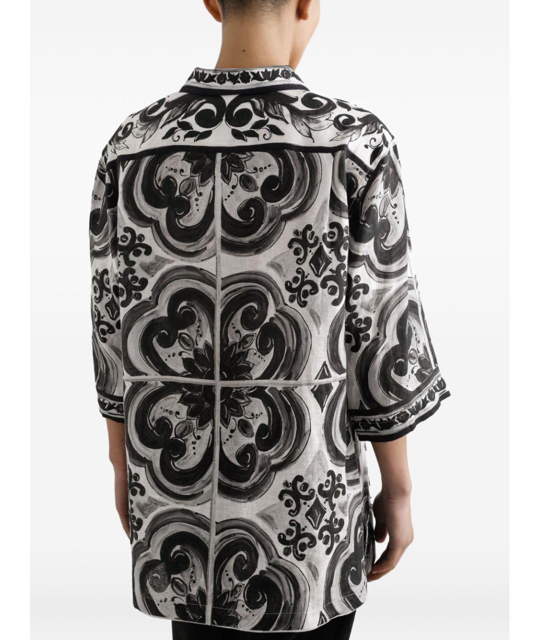 DOLCE&GABBANA Черная льняная кэжуал рубашка, фото 4