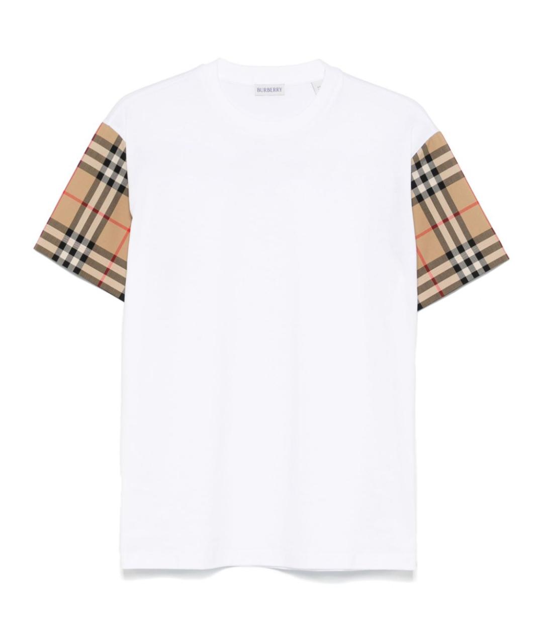 BURBERRY Белая хлопковая футболка, фото 1