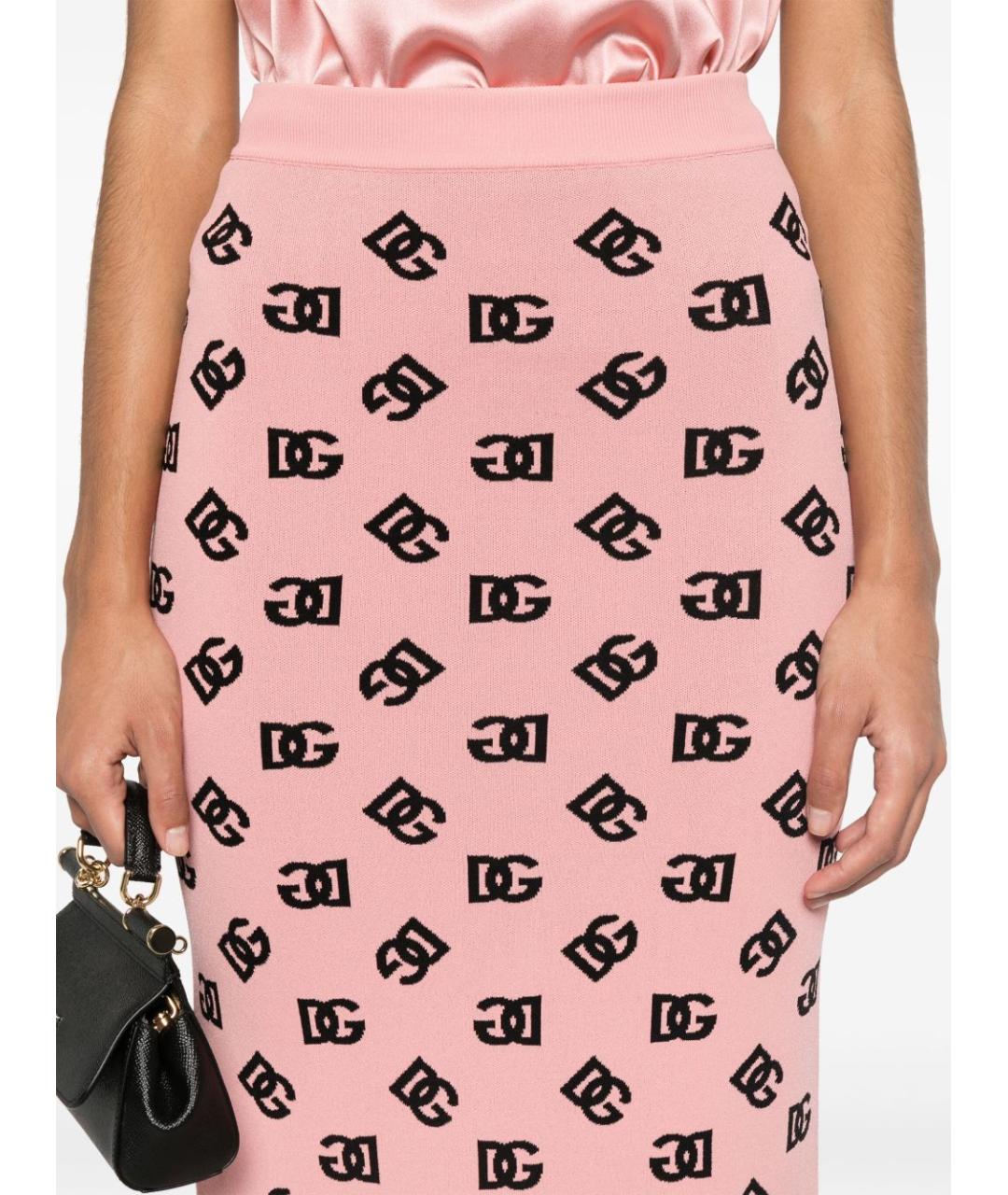 DOLCE&GABBANA Розовая юбка миди, фото 4