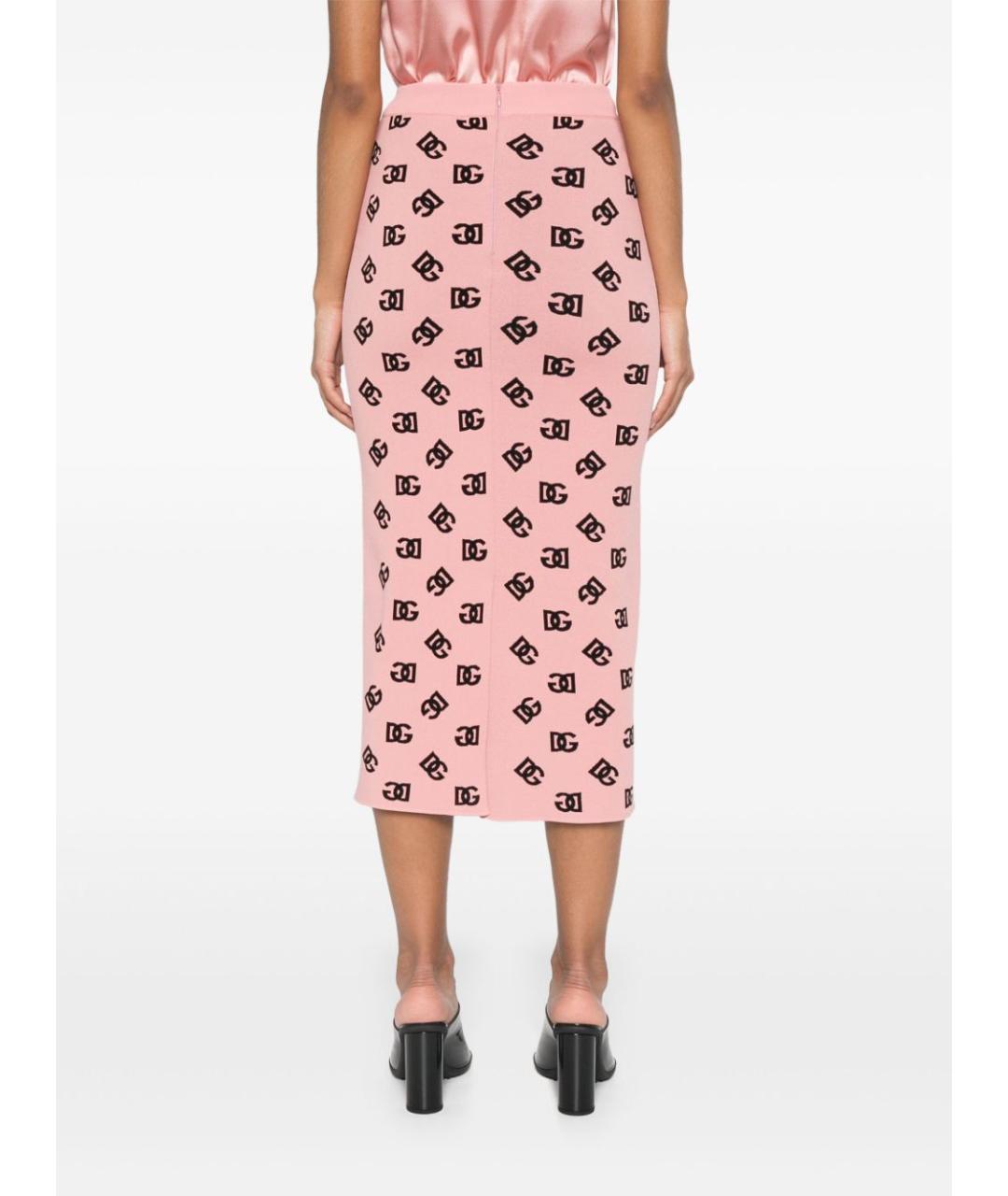 DOLCE&GABBANA Розовая юбка миди, фото 3