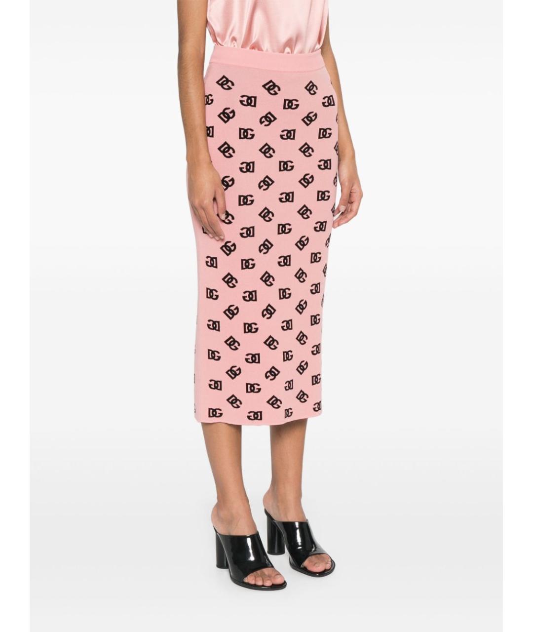 DOLCE&GABBANA Розовая юбка миди, фото 2