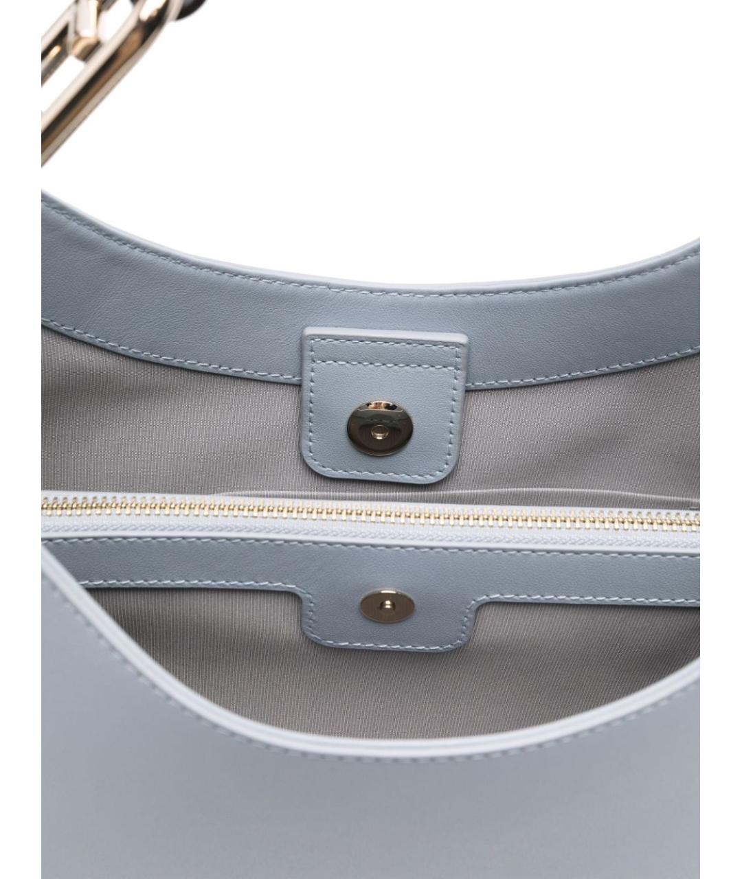 FURLA Голубая кожаная сумка тоут, фото 4